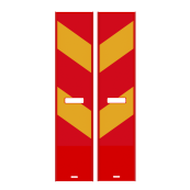 Traffic panel flat | film RA2/B | on both sides indicating right / left | red / yellow